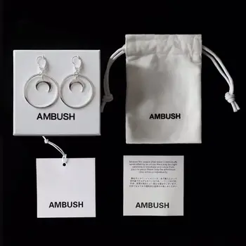 

Ambush Moon Earring 5.3CM Copper Plated Silver Dangler Women Retro Feminine high Quality Ear Needle/Clip Club Party Moon Earring