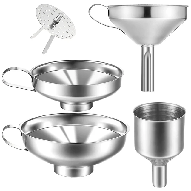 1PC Small Kitchen Funnel for Filling Bottles, Stainless Steel Mini Funnels  for Liquids, Dry Ingredients and Powders 