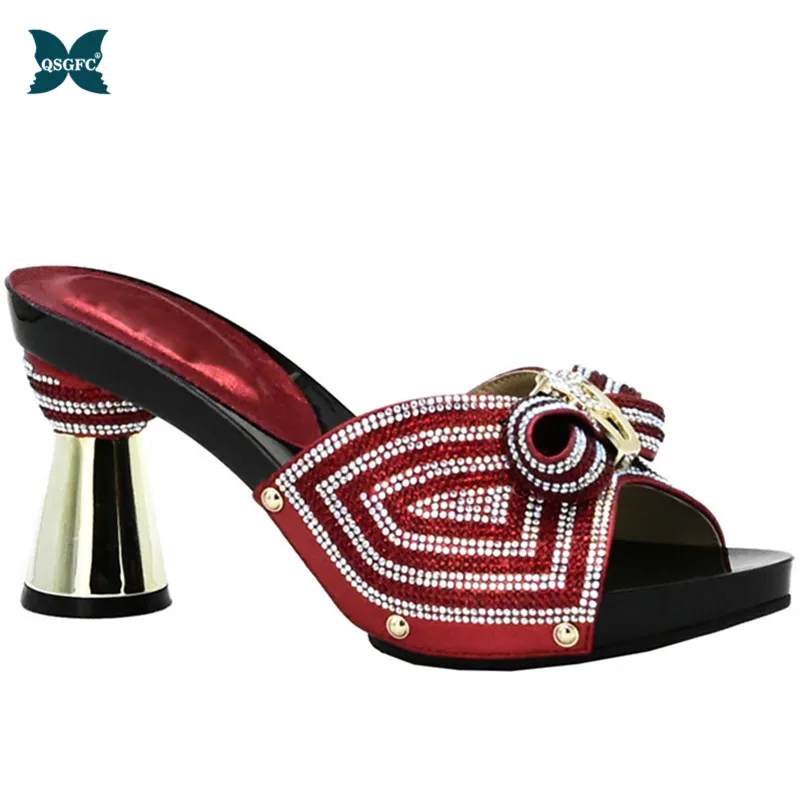 

Latest Italian design Shoes with Matching Bags Set Decorated with Red Color for Party In Women Shoes and Bag Set African Sets