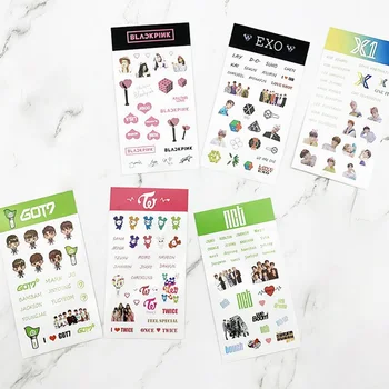 

Kpop X1 EXO TWICE NCT Fans DIY Stationery Sticker Scrapbooking Waterproof Transparent Stickers Decoration Stickers