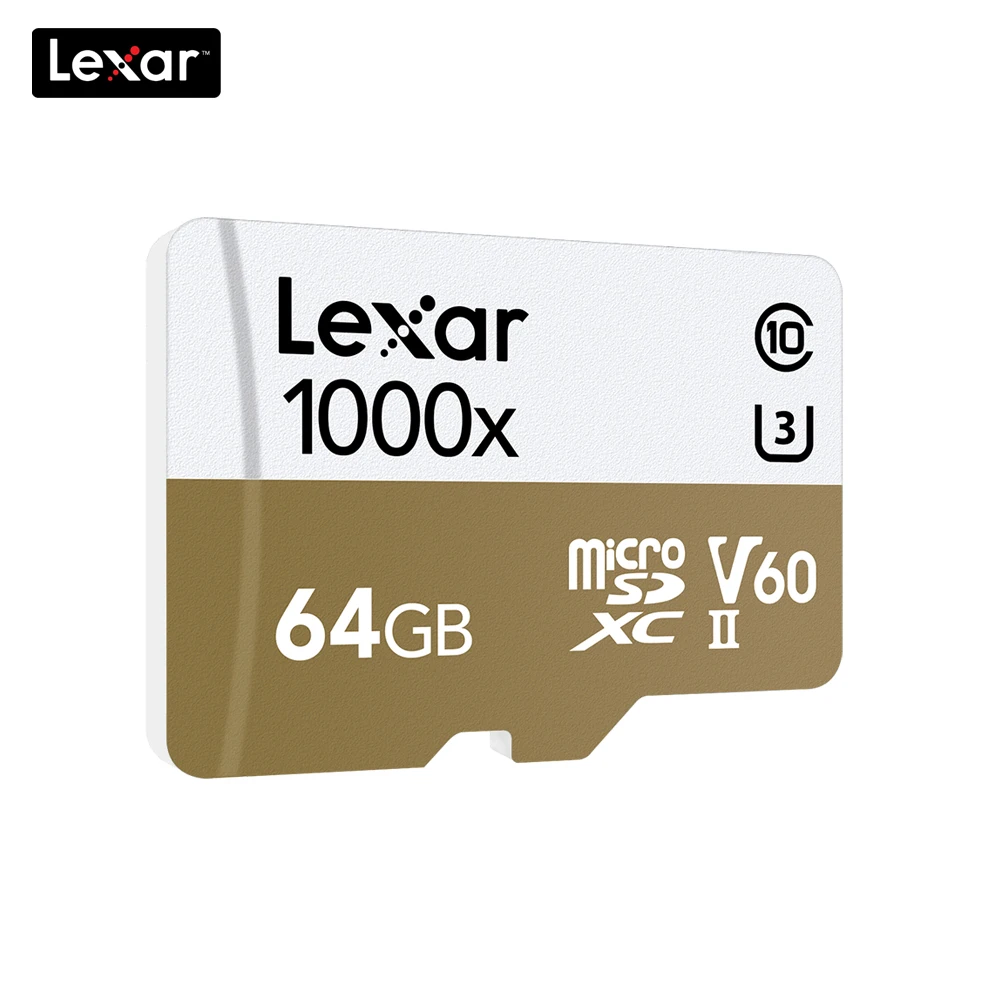 Lexar 1000x Micro SD Class 10 64 ГБ micro SDXC до 150 МБ/с. флеш-карты памяти tf читатель Ультра высокоскоростной герметик для беспилотная спортивная видеокамера