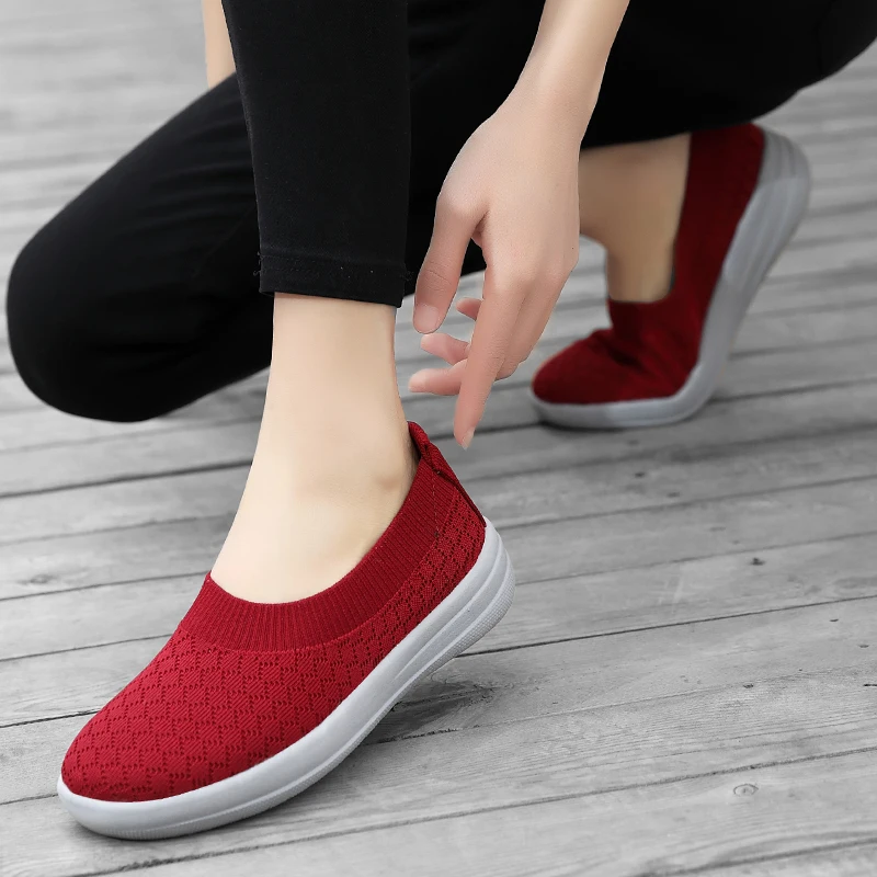 Zapatillas de deporte de malla para Mujer, de tenis planos informales con Calzado Deportivo|Zapatos de tenis| - AliExpress