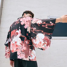 Кимоно, японская мода, летнее пляжное кимоно Haori Obi Yukata, японское мужское уличное кимоно, мужской кардиган FF2416