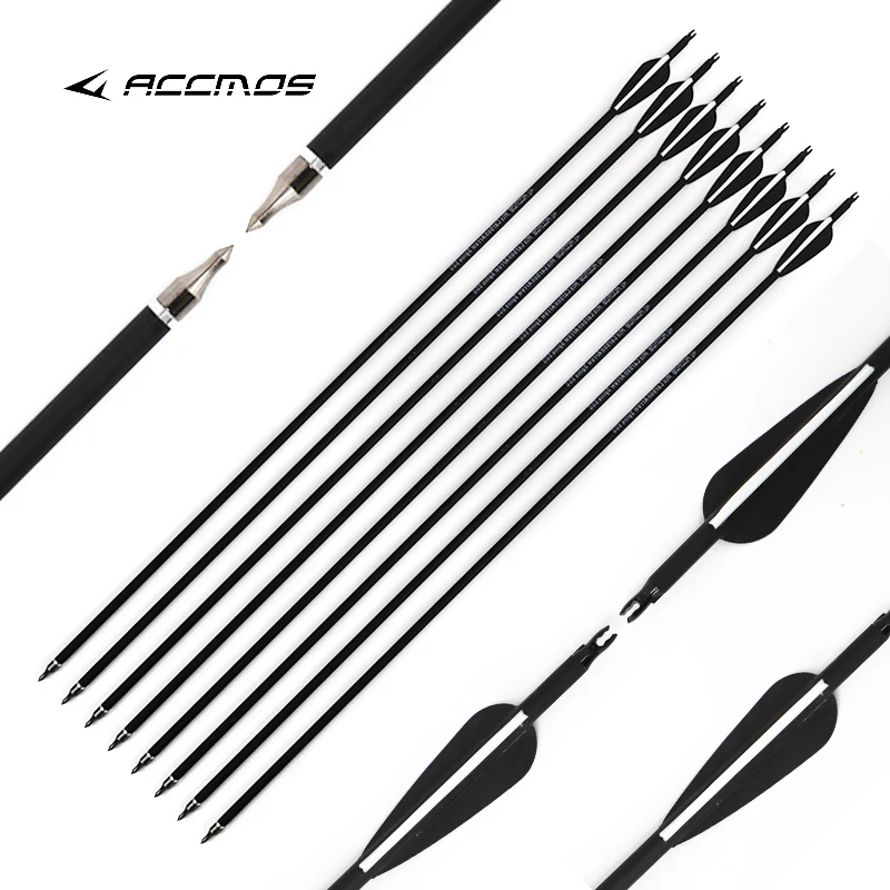 

6/12/24/48Pc Archery Mixed Carbon Arrow spine 500 28/30 inch Arrow Hunting & Practice Archery for Compound/ Recurve Bow Shooting