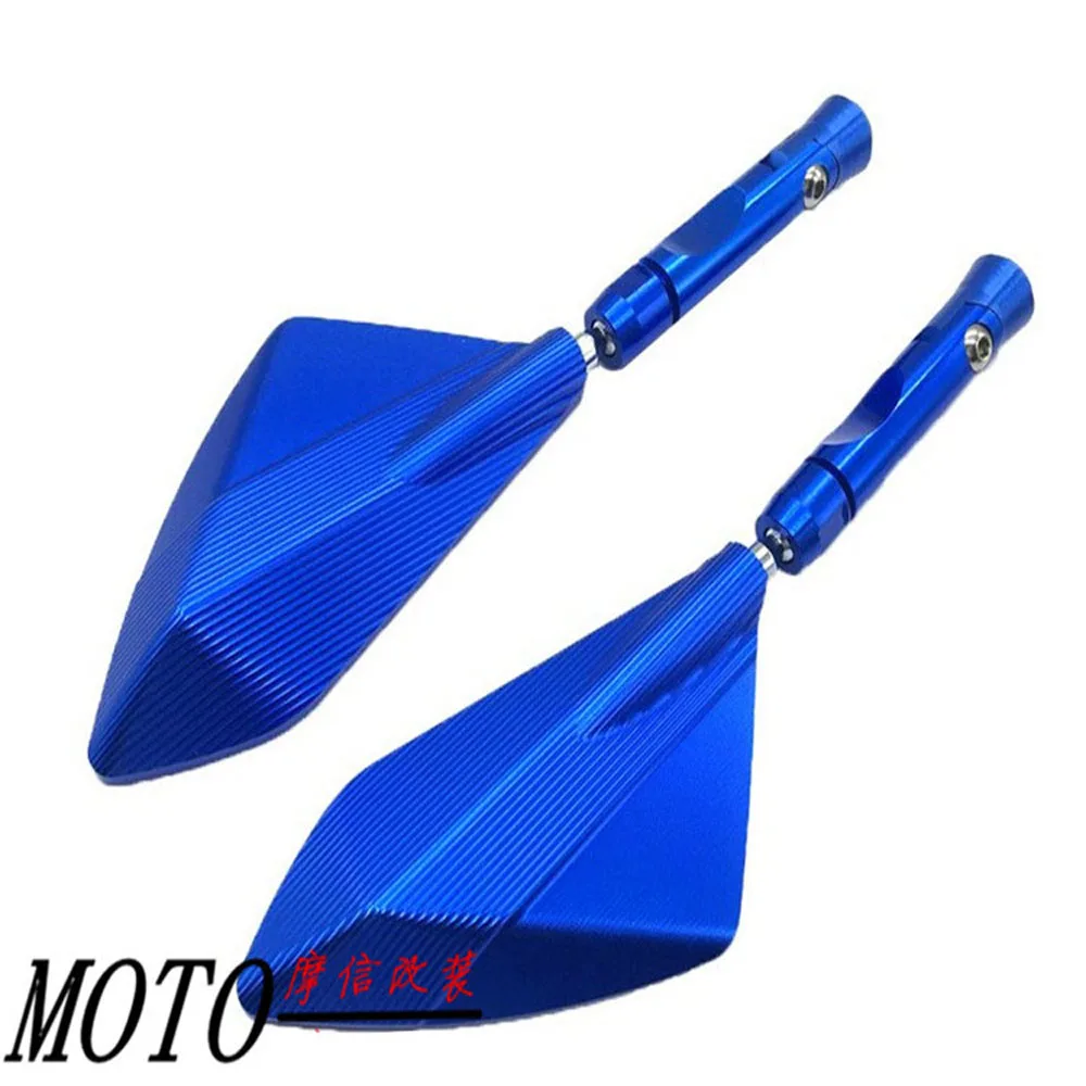 Синий motorcycle rearview mirror CNC aluminum case for YAMAHA FZ1 MT-07 HONDA CB600F KAWASAKI Z1000 SUZUKI GSR650 GSR750 KTM DUCATI - Цвет: Синий