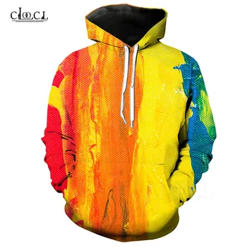 

Casual Fashion Hoodie Women Men Rainbow Oil Painting Pattern 3D Printing Streetwear Harajuku Hoodies Plus Size Hoody Sweatshirts