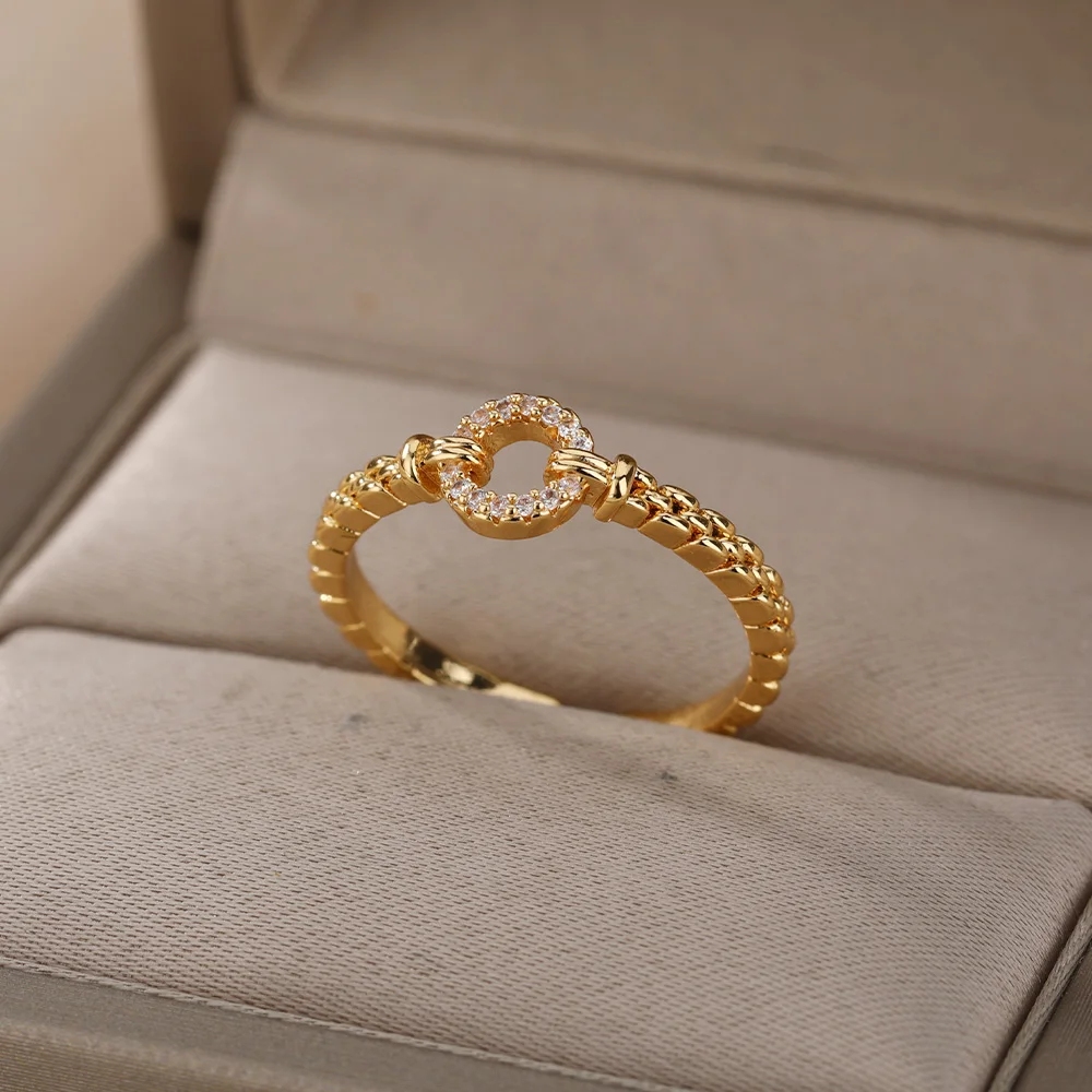 Zircon Round Rings Stainless Steel