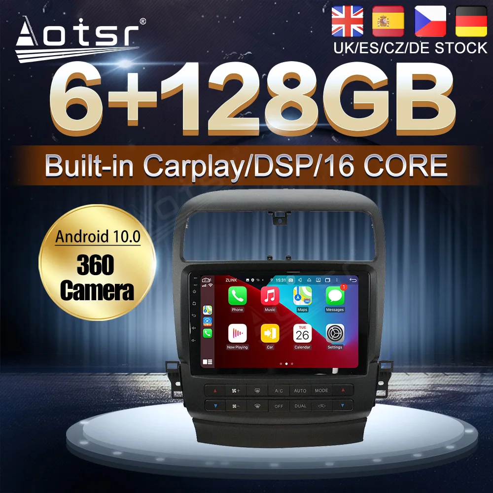 128g Android 10 For Acura Tsx 2004 2005 2006 2007 2008 Car Auto Radio
