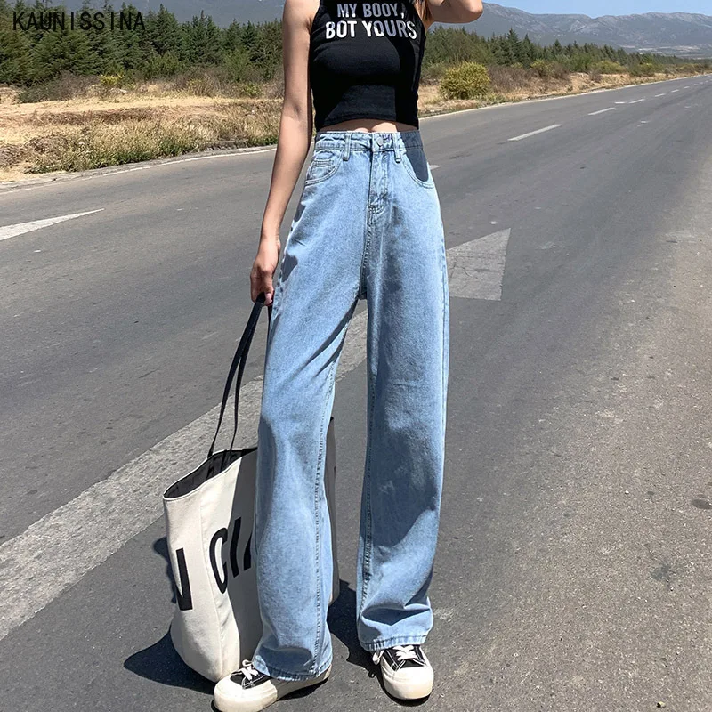 

Vintage Straight Jeans Women High Waist Wide Leg Boyfriends Jeans Loose Streetwear Denim Jeans Retro Chic Kpop Denim Trousers