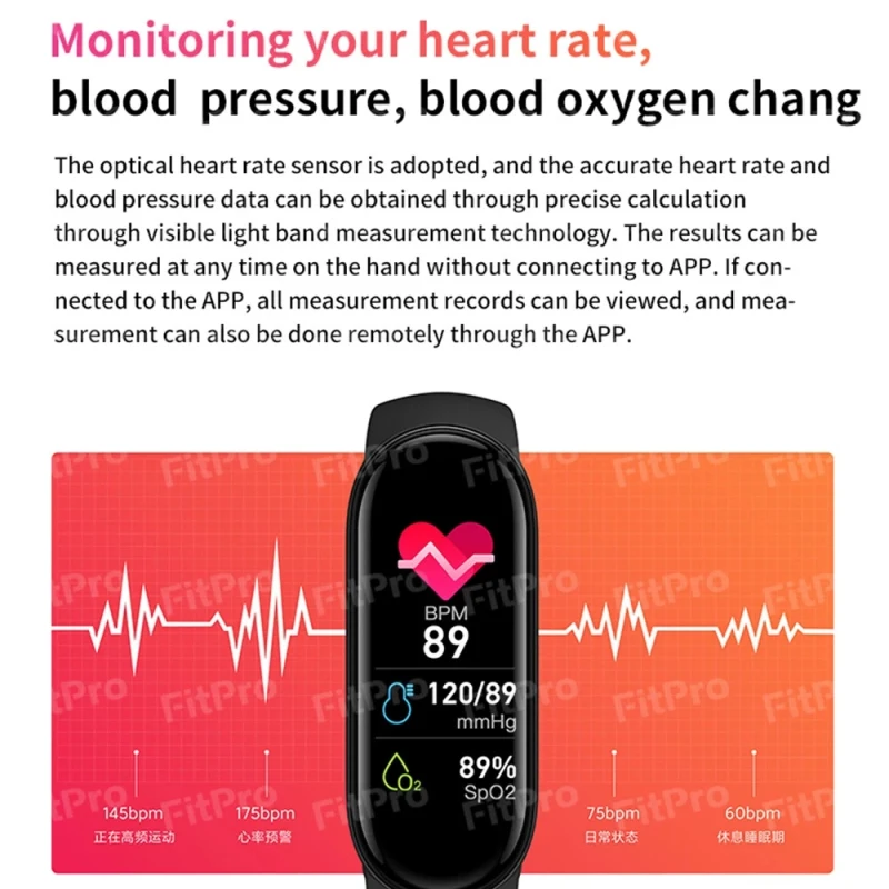 M6 SmartWatch  Bluetooth Heart Rate Blood Pressure Monitor Wristband M6 Fitness Bracelet Smart Band Sport Fitness Tracker