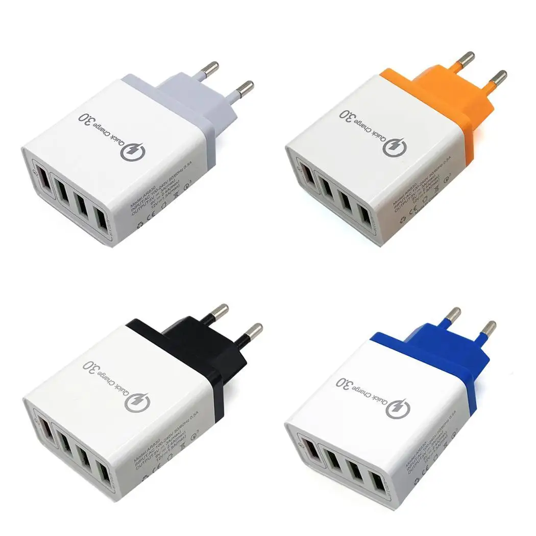 Быстрая зарядка 4 USB QC 3 0 быстрое зарядное устройство портативное для мобильного