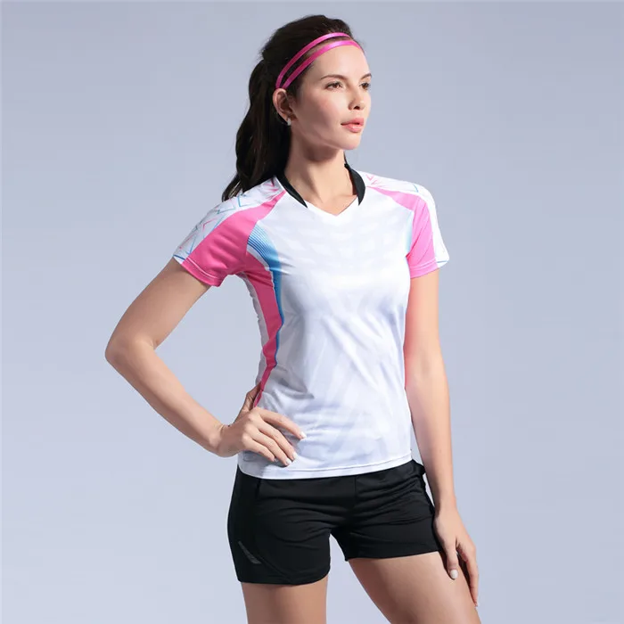 Новая одежда для бадминтона для мужчин/женщин, теннисные майки, Бадминтон Спорт Одежда для настольного тенниса тренировка бодибилдинг одежда для волейбола 1035 - Цвет: Woman one set