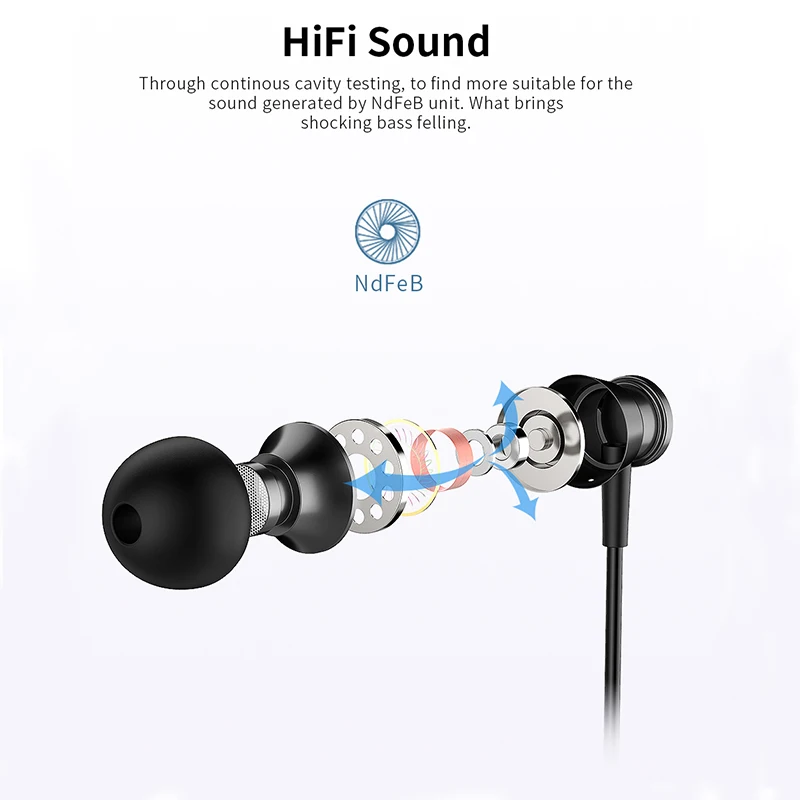 Metal Wired Headphone Earphone In ear with Mic Sports Bass Earbuds Headset for xiaomi iPhone huawei LG Earphones