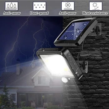 

Motion Sensor LED Solar Lamp Security Lighting Solar Power 3 Modes Waterproof Wall LED Waterproof Easy Installation for Yard