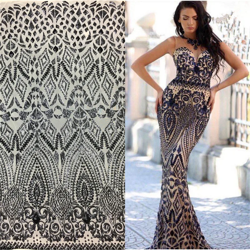 Lace136 шампанское Роскошная бусина ткань с блестками модное женское платье вечернее платье платок сумка сетка ткань с блестками s