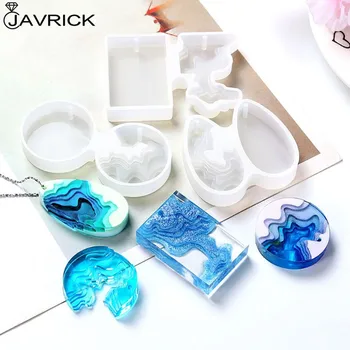

Transparent White Silicone Pendant Mould Resin Decorative Craft DIY Crystal Island Mountain Mold Epoxy Molds for Jewelry Accesso