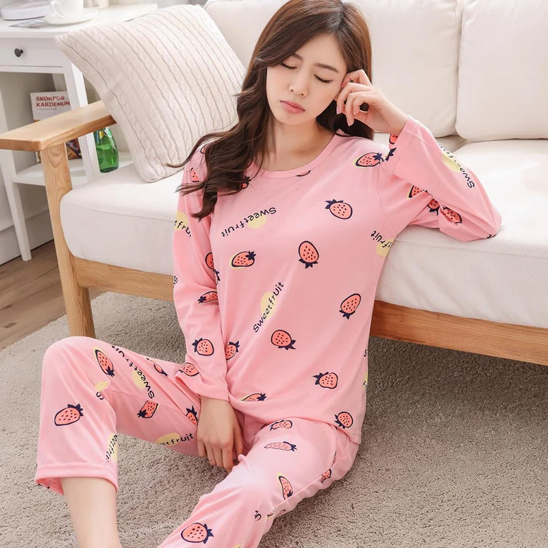 Женский ночной костюм пижама с длинным рукавом для весны и осени 2019|home clothing|short