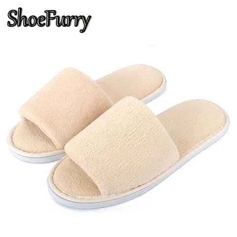 SJD-S Beige ShoeFurry/зимняя мужская повседневная хлопковая обувь; домашние тапочки; Мягкие плюшевые теплые тапочки для спальни; мужские тапочки для спа-отеля - Цвет: SJD-S Beige