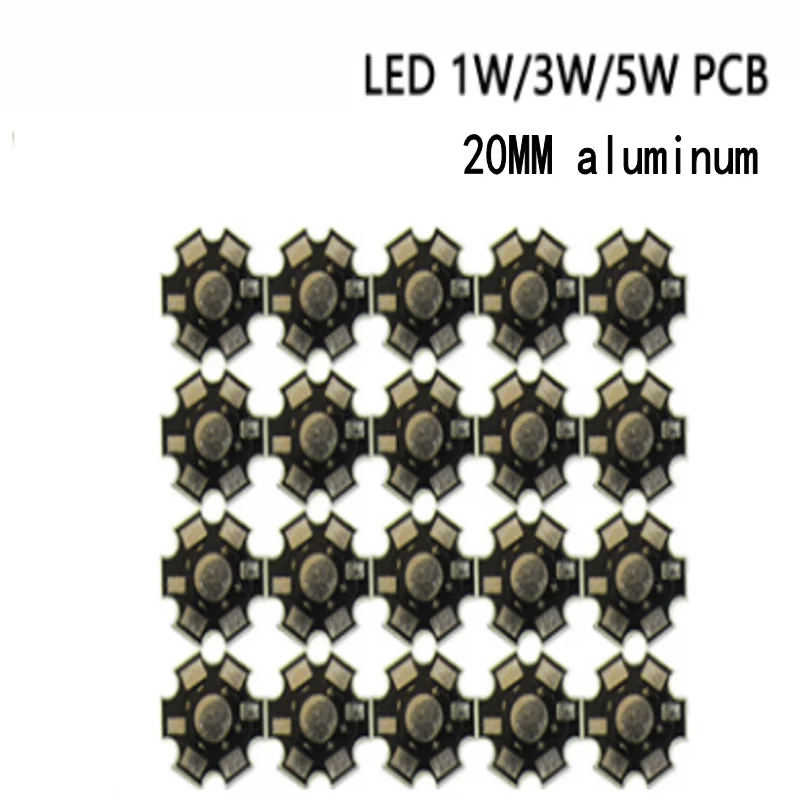10pcs 1W 3W 5W Heat Sink LED Aluminum Base Plate PCB Board Substrate 20mm Star Kit DIY Cooling Heatsink for LED Bead Chips