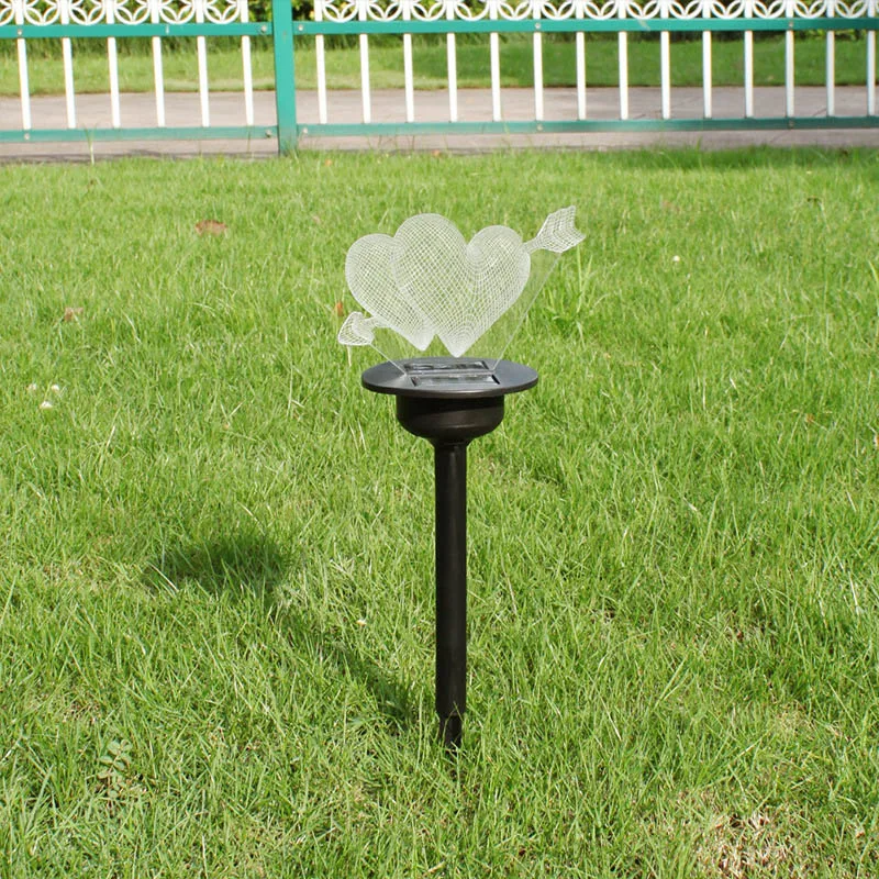 Солнечный СВЕТОДИОДНЫЙ светильник Прозрачный Акриловый открытый сад газон вдоль дорожки, на участке лампы K888 - Цвет: Love Heart