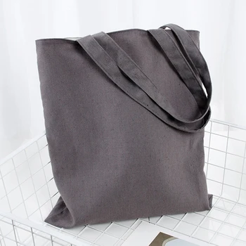 

Reusable Solid Shopping Soft Eco Freindly Cotton Blend Universal Multipurpose Washable Tote Bag School Storage Large Capacity