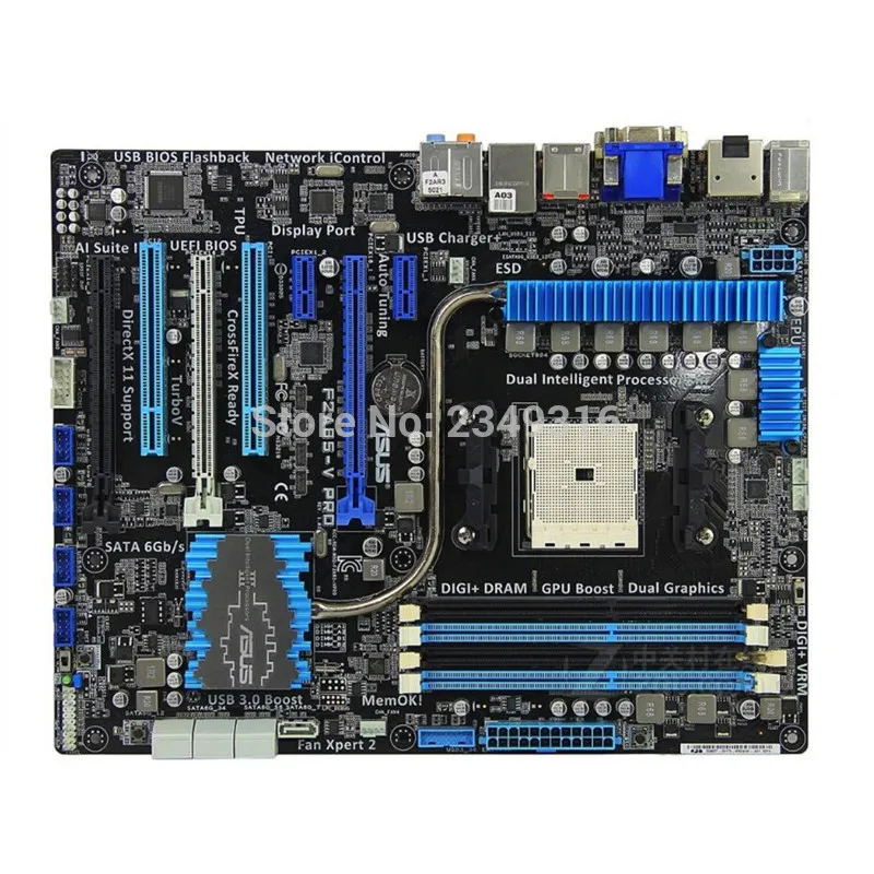 Для ASUS F2A85-V PRO оригинальная материнская плата с разъемом FM2 DDR3 USB3.0 SATA3 A85X A85