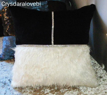 

New arrived luxury diamond belt patchwork plush & velvet cushion cover no filling sofa room home ornament Dec wholesale