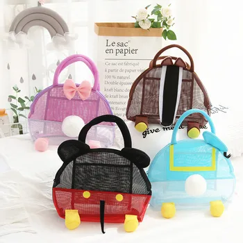 

Cartoon Mickey Minnie Daisy Transparent Cosmetic Bags Storage Makeup Bag Swimming Fitness Bath Beach Mesh Wash Bag