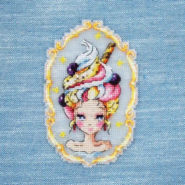 Refrigerator magnet top cream girl Cross stitch DMC set Creative Gift Handmade metal bookmark fairy tale princess series for cross stitch kit