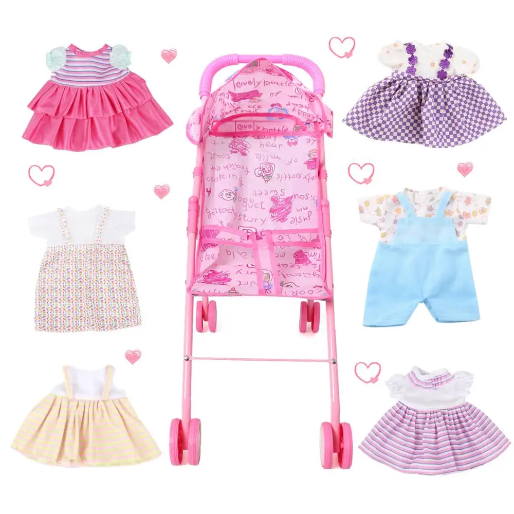Складная детская коляска детская розовая коляска тележка детская одежда для игрушек аксессуары для мебели Игрушки для маленьких девочек