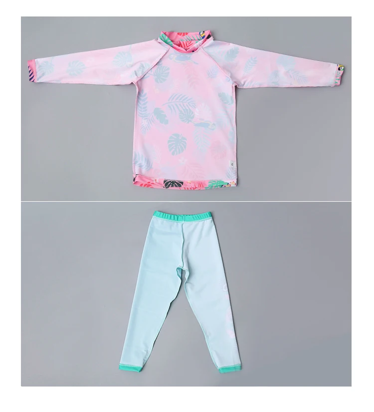 New boys and girls long sleeve swimsuit split pants beach wetsuit girl sun protection korean kids swimsuit girls swimsuit
