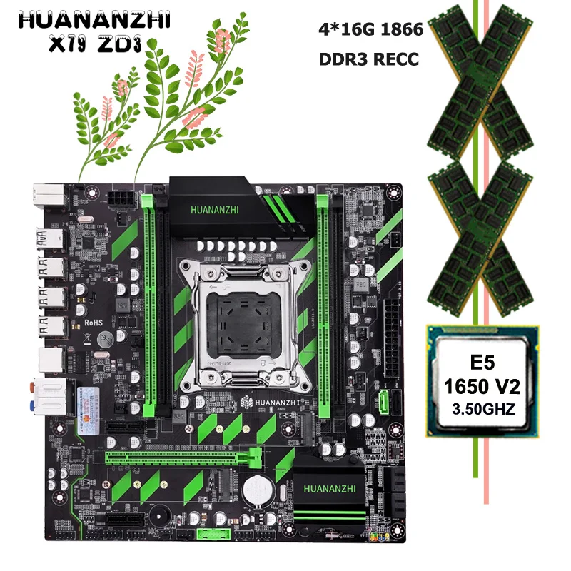 Материнские платы HUANANZHI combo X79-ZD3 материнская плата с двумя слотами M.2 NVMe/NGFF CPU Xeon E5 1650 V2 RAM 64G(4*16G) 1866 REG ECC Материнские платы HUANANZHI combo X79-ZD3 материнская плата с двумя слотами M.2 NVMe/NGFF CPU Xeon E5 1650 V2 RAM 64G(4*16G) 1866 REG ECC