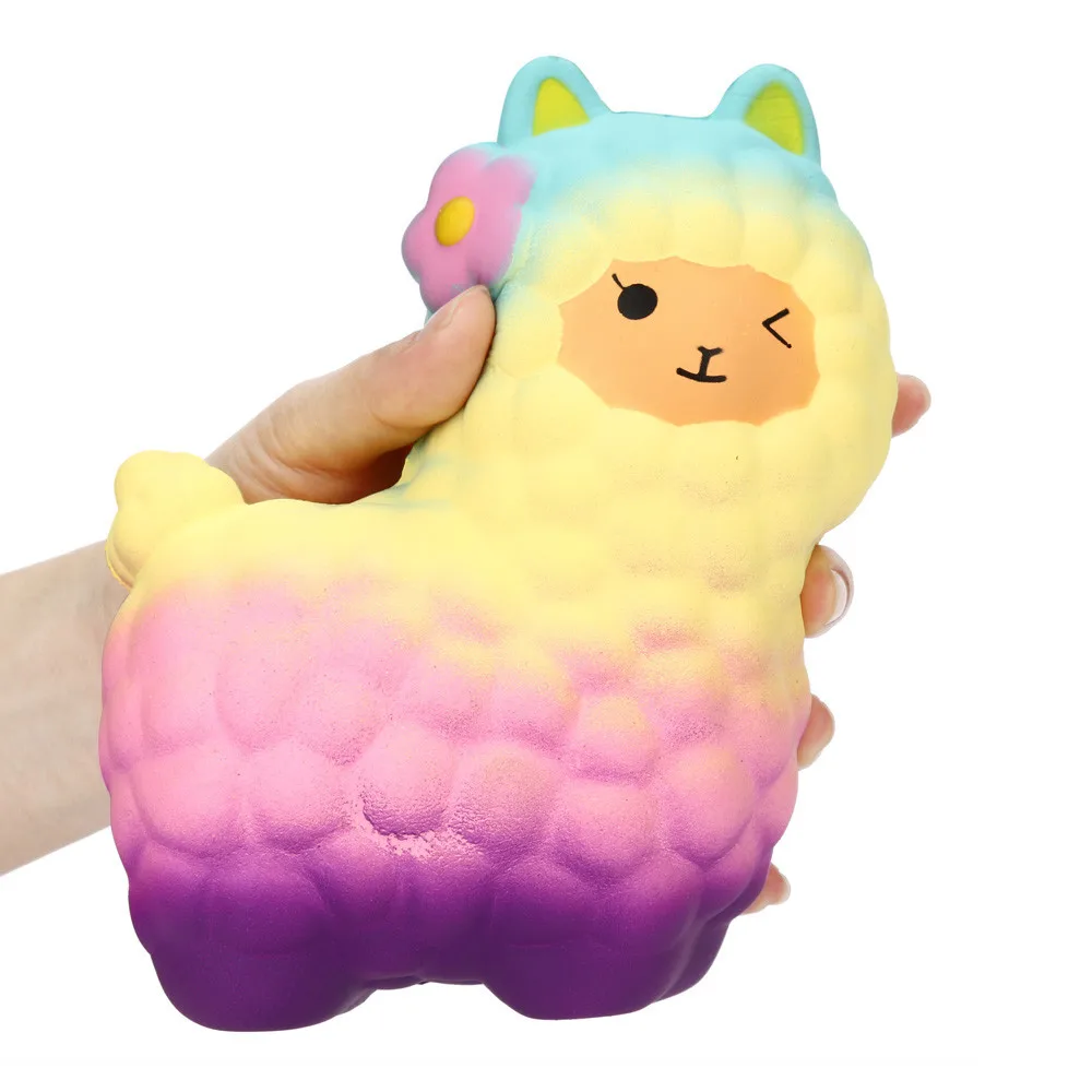 Jumbo Sheep игрушки для снятия стресса Милая симуляция альпаки Kawaii мягкие супер медленно растущие ароматизированные забавные игрушки для животных