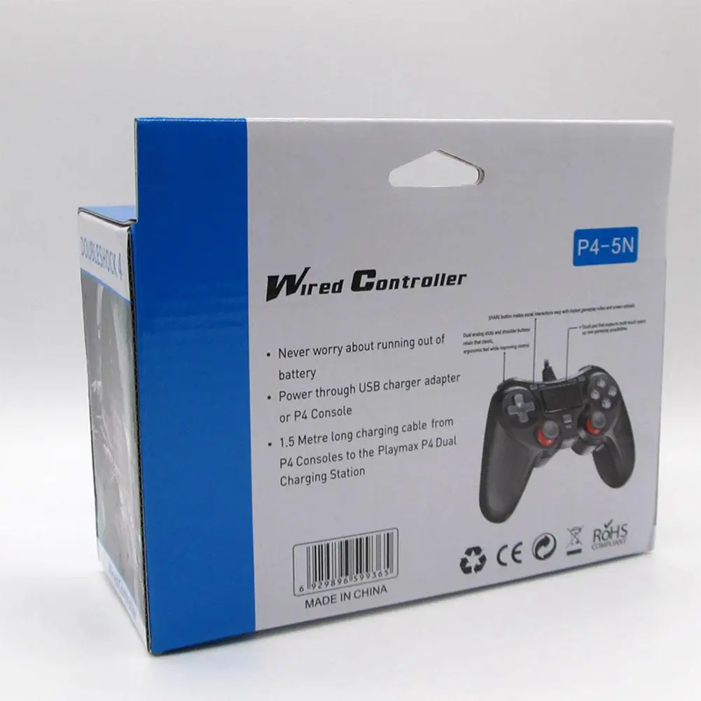 Проводной игровой контроллер для PS4 контроллер противоскользящие резиновые ручки Джойстик Геймпад для playstation 4