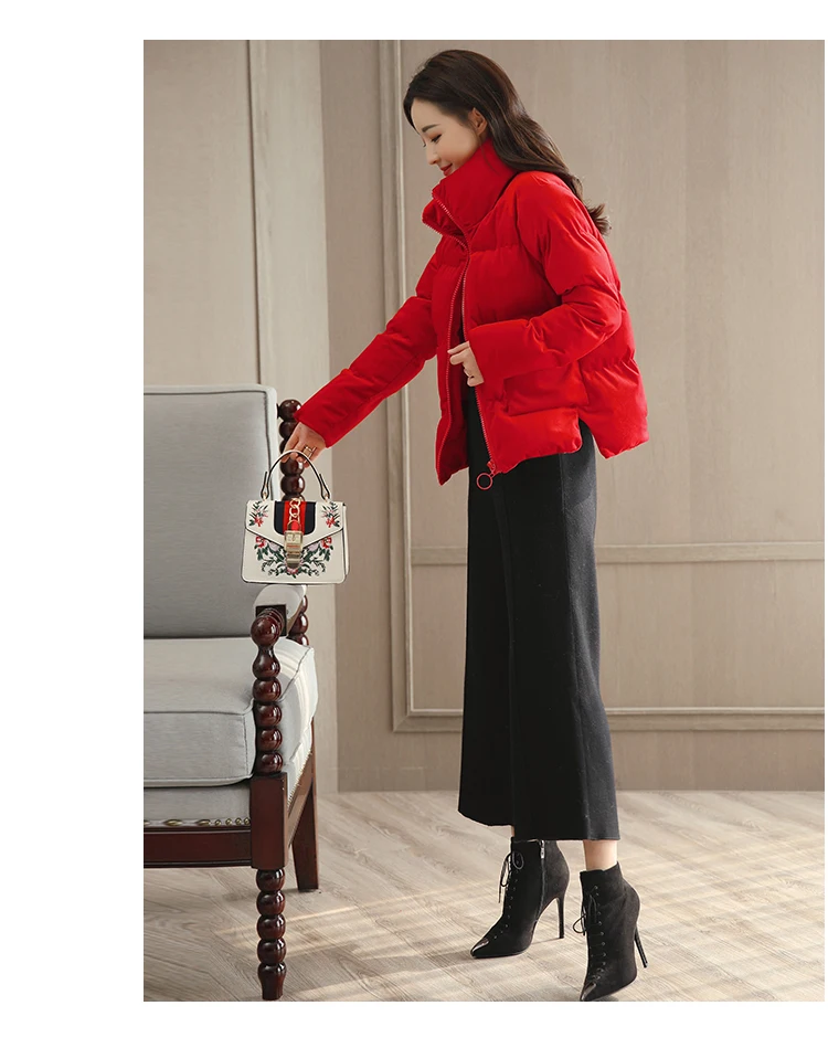 Female Winter New Style Coat-Style Cotton Clothes Thick Elegant Mom Winter Small Cotton-Padded Jacket down Coat Short