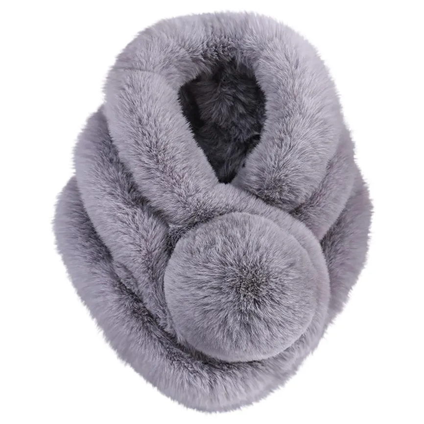 Женский зимний искусственный мех теплый шарф модный утолщенный мех имитация меха трава шарфы палантин Прямая поставка - Цвет: Gray