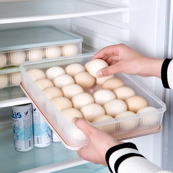

24 Grids Kitchen Egg Storage Containers Stackable Refrigerator Egg Food Preservation Box With Cover