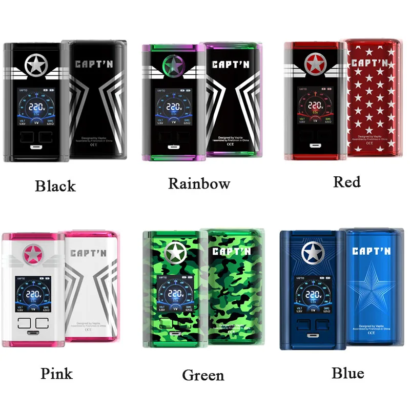 Vaptio CAPT'N 220 Вт мод электронная сигарета vape мод с 1,3 дюймовым oled-экраном поддержка VW 18650 батарея(без аккумулятора