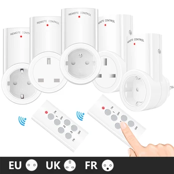 

Wireless Smart Remote Control Power Outlet Light Switch Plug Socket 433.93 MHz Power Outlet Socket EU UK French Plug