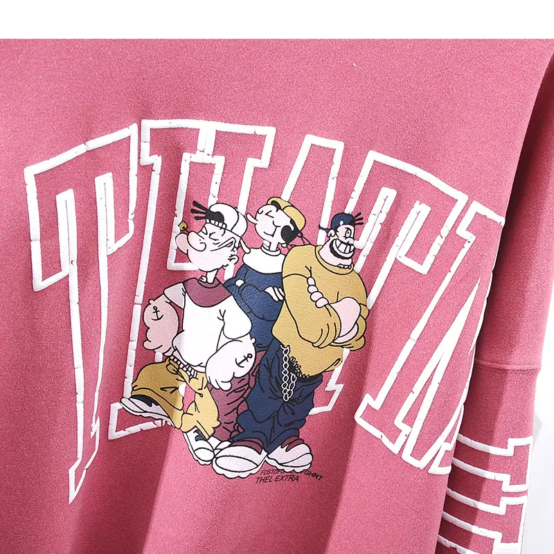 High Street Cool Sweat Толстовка для женщин толстый флисовый пуловер верхняя одежда больших размеров шикарный хлопковый свитшот с рисунком