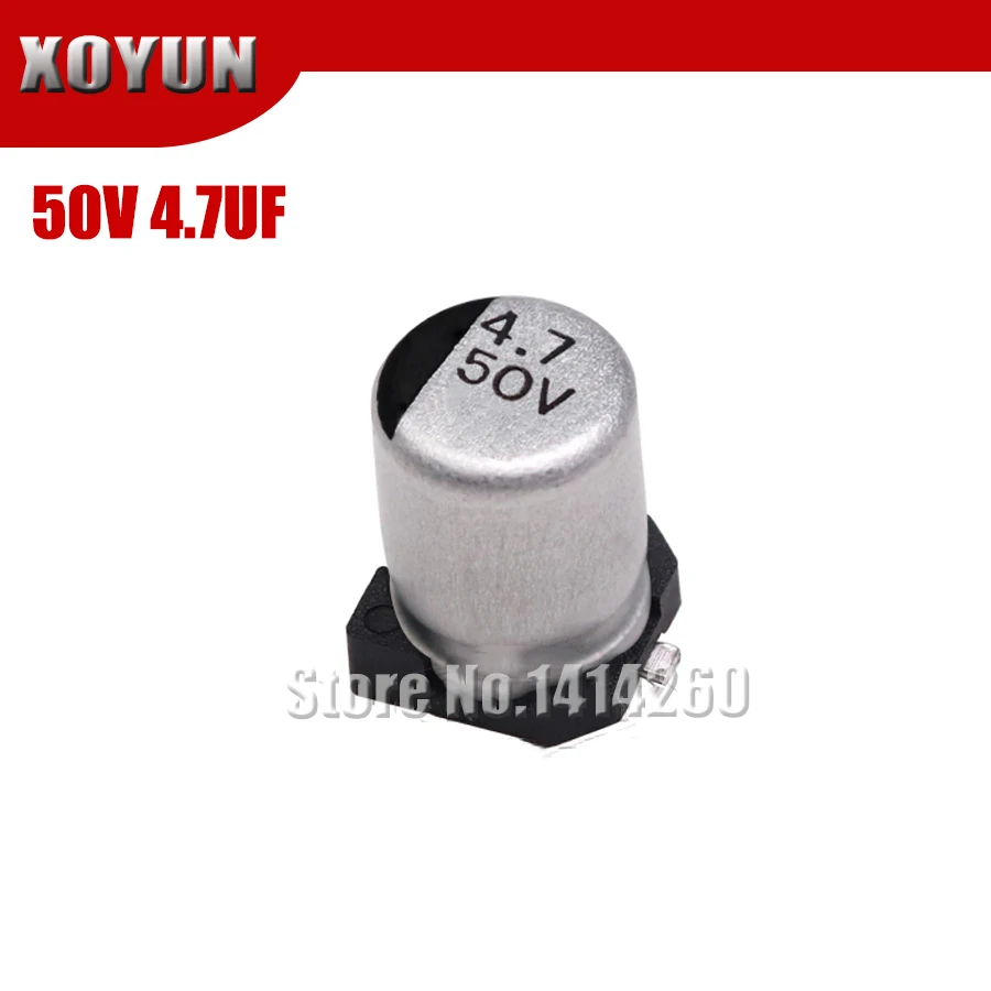 10 шт. электролитический конденсатор с алюминиевой крышкой, 50V4. 7 мкФ 4*5,4 мм алюминевые индекаторы электролитический конденсатор с