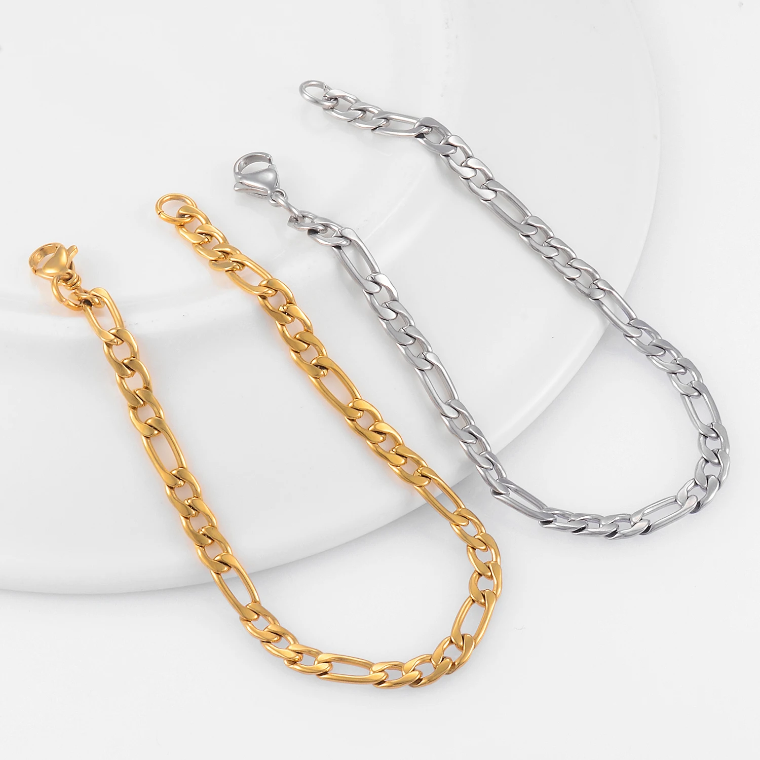 Classic Stainless Steel Figaro Chain Bracelet Jewelry for Men and Women bracelet jewelry