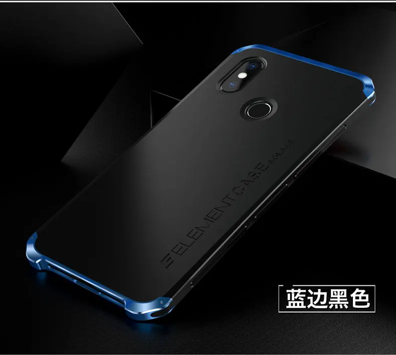 black blue Глобальный противоударный защитный чехол для Xiaomi Redmi Note8 Pro чехол Роскошный металлический каркас жесткий \ Матовый ТПУ чехол для Redmi Note 7 6 Pro mi9 Coque - Цвет: black blue