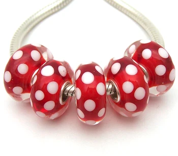 

JGWG1017 5X 100% Authenticity S925 Sterling Silver Beads Murano Glass beads Fit European Charms Bracelet diy jewelry Lampwork