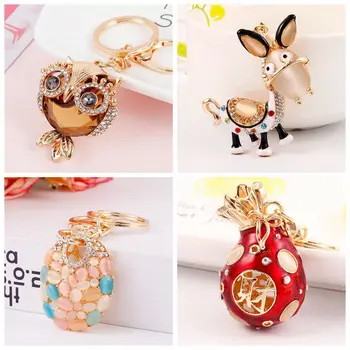 

Fashion Bag Pendant Hot Selling Jewelry Animal Series Keychain Puppy Donkey Rabbit Alloy Keychain Girl Gift