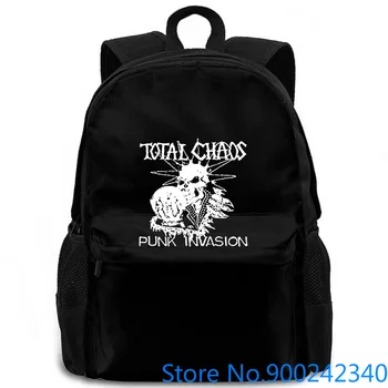 

Total Chaos Punk Invasion 2001 Album Cover Stranger Things Design New Cool Light women men backpack laptop travel school