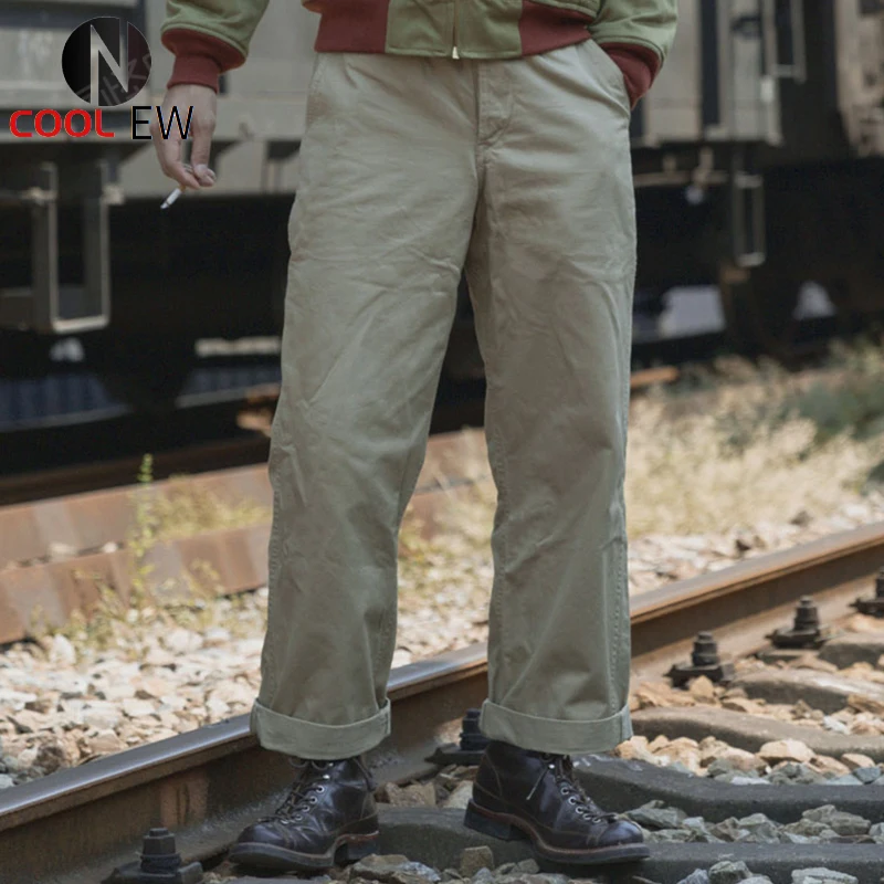 Bronson US Army 1942 Model Khaki Chino Trousers Classic Vintage