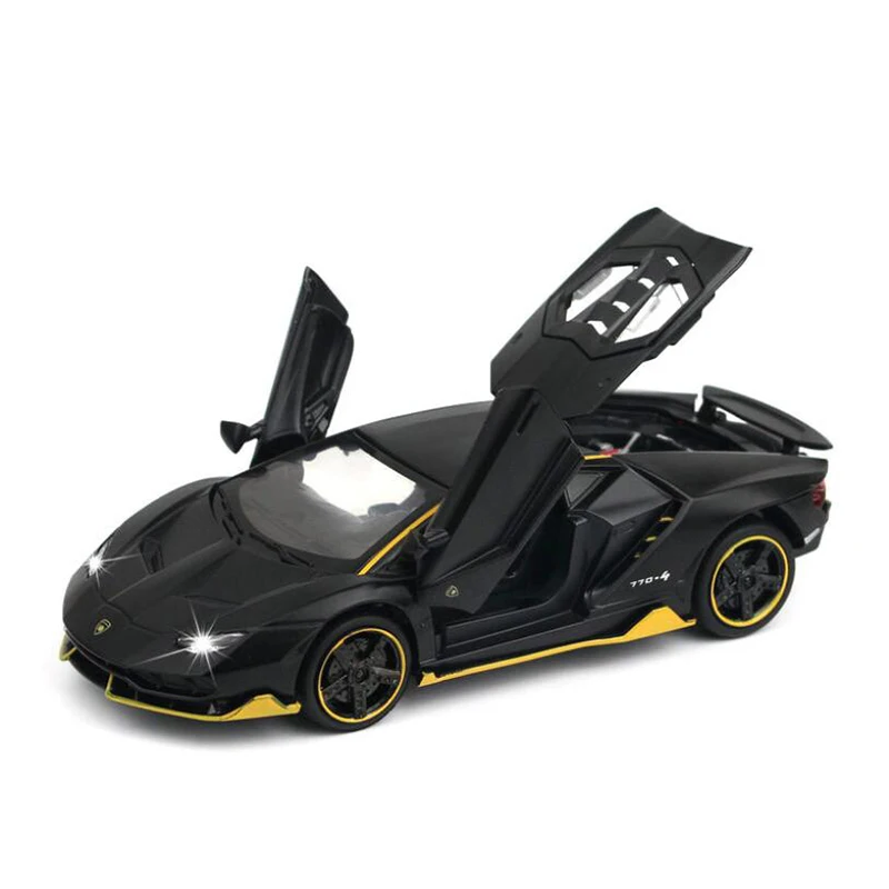 1/32 High Simulation Lamborghini LP770 Alloy Vehicle Model Sports Car Sound And Light Pull Back Toy Car Boy Birthday Toys Gifts