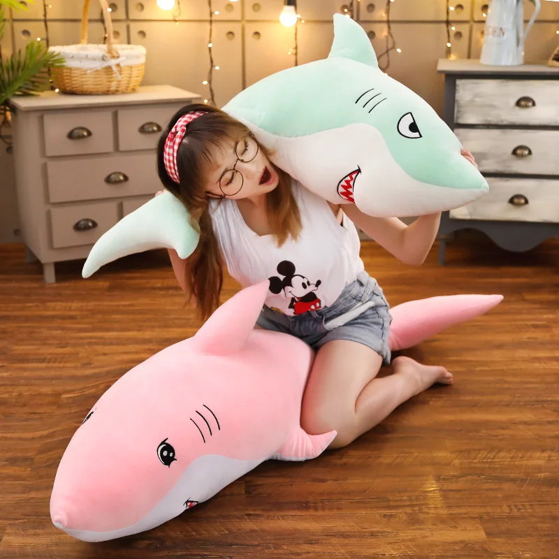 Nice New Giant Shark Plush Shark Whale Stuffed Fish Ocean Animals Kawaii Doll Toys For Children Kids Cartoon Toy kids Gift детский термос xiaomi beddybear double cover children mug 600ml whale