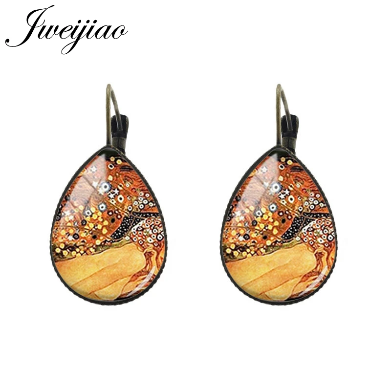 JWEIJIAO, женские серьги, слеза, капля воды, серьги, клипса, стекло, картина маслом, chaim, классические женские ювелирные изделия, изысканный подарок D265 - Окраска металла: D239